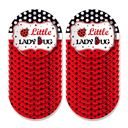 Lide Road 141 PCS Ladybug Fancy Birthday Party Supplies - Disposable Tableware Kit With Red and Black Polka Dot Plates, Cups, Napkins Sets - Serves 16 Guests - Image 2