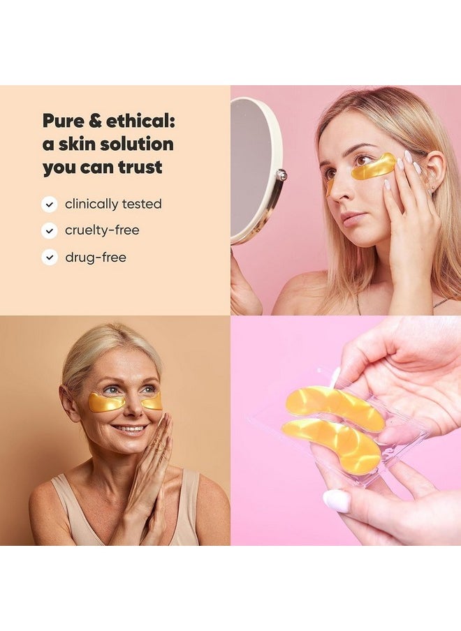 Le Gushe - Under Eye Mask & Under Eye Patches (20 Pairs) Gold Eye Mask With Collagen & Amino Acid Cooling Eye Care For Wrinkles Puffy Eyes & Dark Circles Brightening Skincare Treatment Vegan & Cruelty Free - Image 1