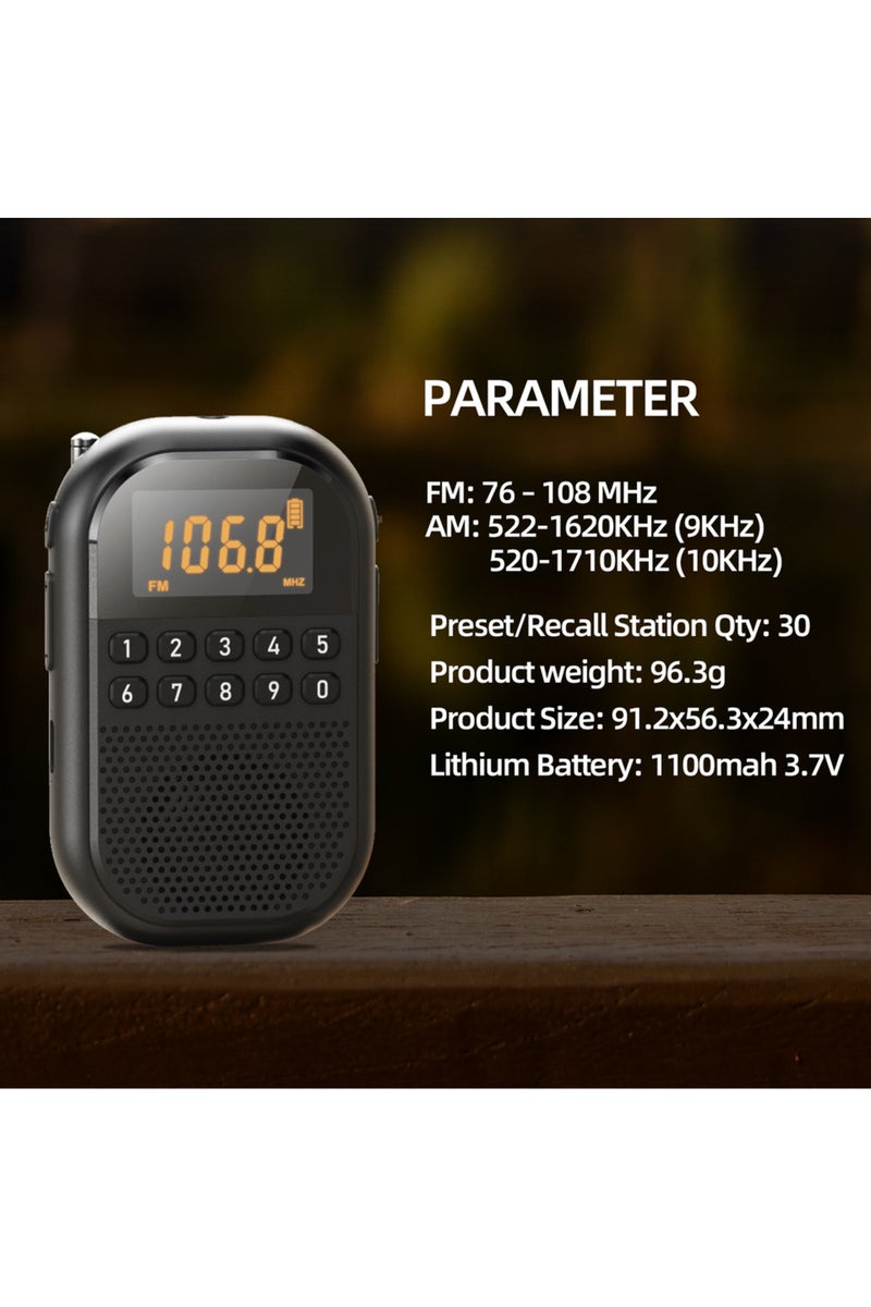 erorex Red [Mini Radio Pro] USB/SD Dual Card Decoding | HD Radio Sound Quality | Portable Outdoor Audio | O - Image 5