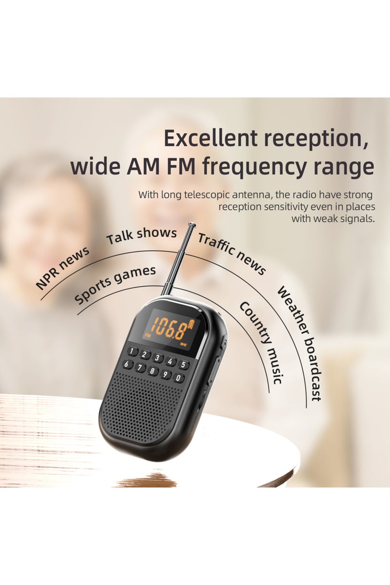 erorex Red [Mini Radio Pro] USB/SD Dual Card Decoding | HD Radio Sound Quality | Portable Outdoor Audio | O - Image 3