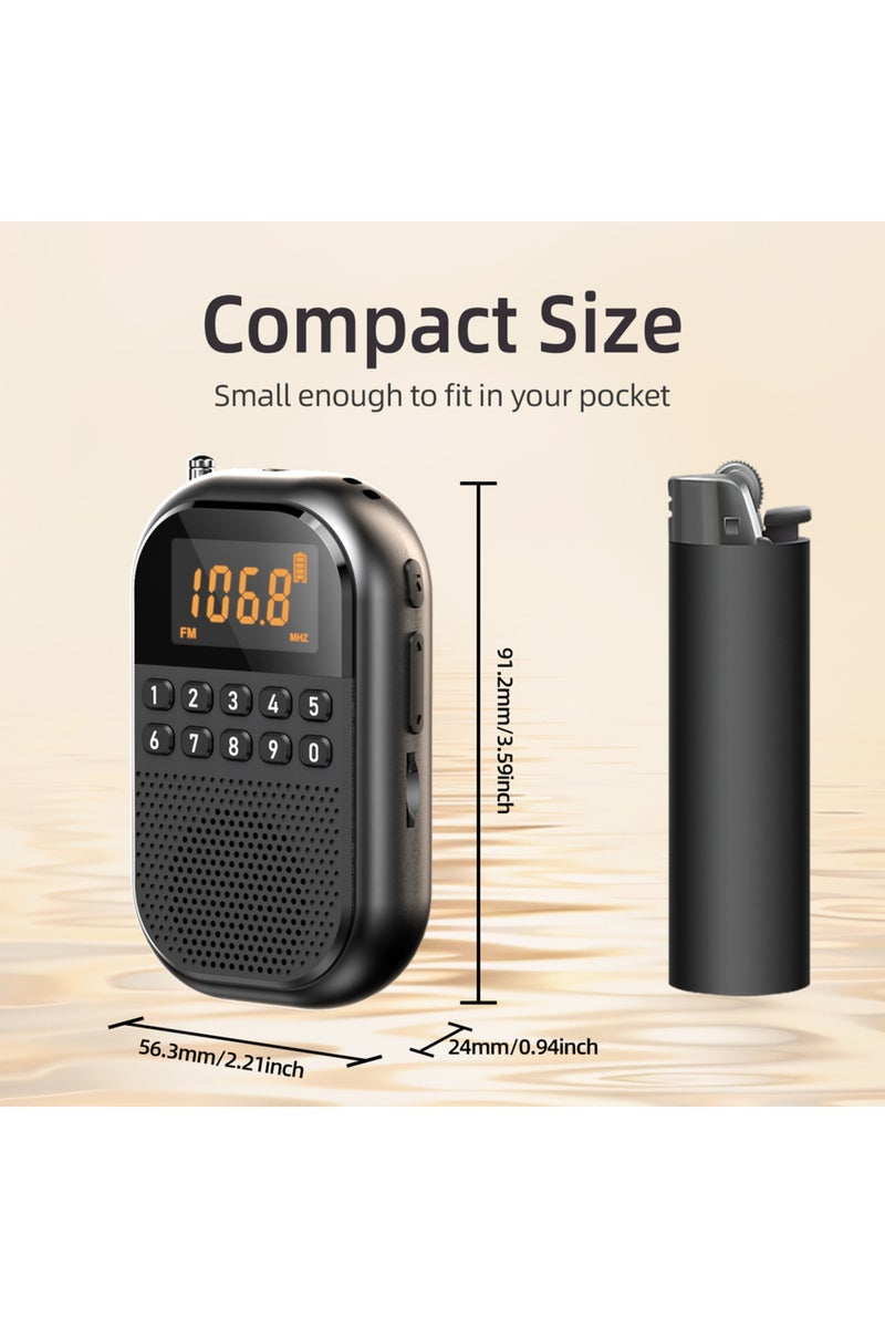 erorex Red [Mini Radio Pro] USB/SD Dual Card Decoding | HD Radio Sound Quality | Portable Outdoor Audio | O - Image 2