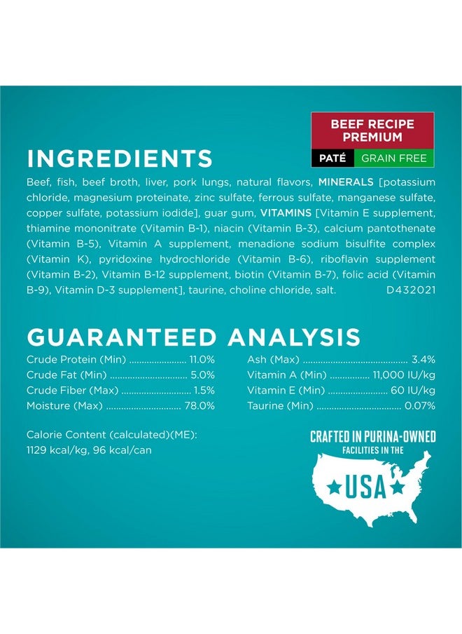Purina ONE Purina ONE Grain Free, Natural Pate Wet Cat Food Variety Pack, Beef, Chicken and Ocean Whitefish Recipes - (2 Packs of 12) 3 oz. Pull-Top Cans  - Image 4