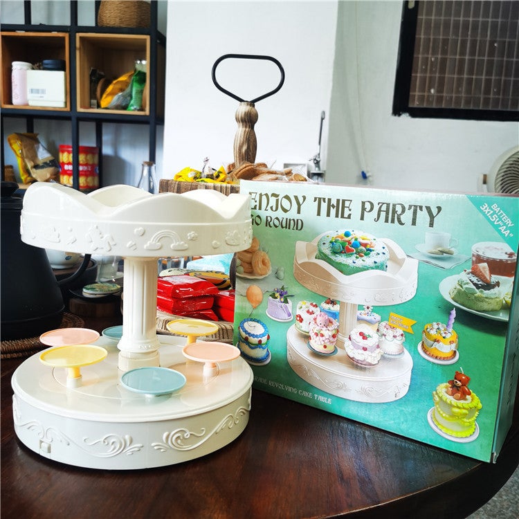 Automatic Rotating Dessert Carousel Cake Stand 2 Generation carousel double layer dessert machine 