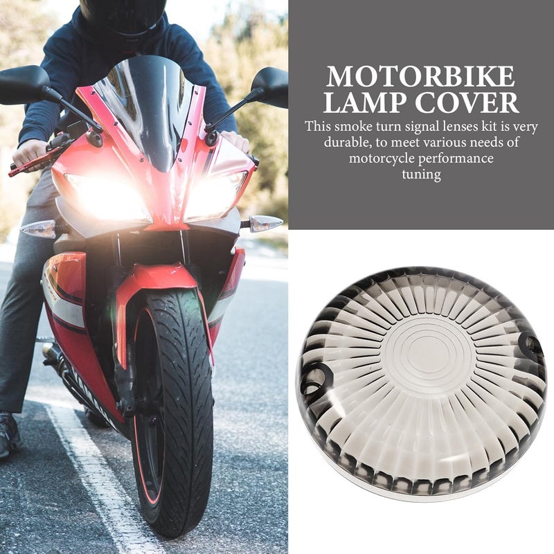 Compact design Motorcycle Turn Signal Lens Covers 2pcs Smoke Tint Signal Light Shield Compatible with V-Star 650 Cruiser Motorbike Light Accessories Wide range expanded design - Image 3