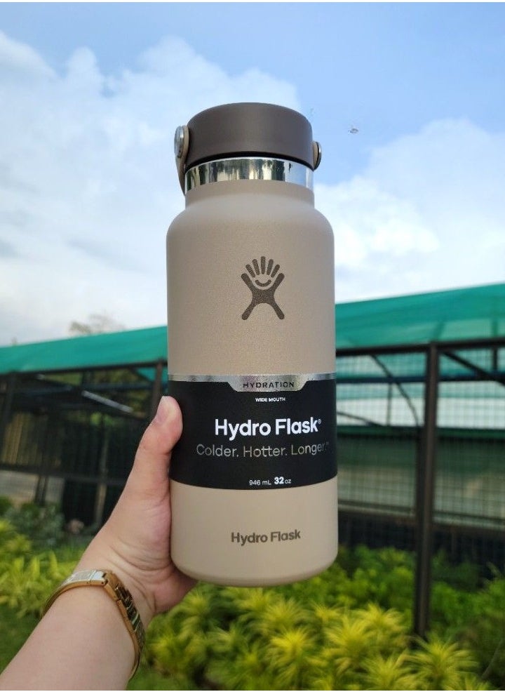 Hydro Flask - Hydro Flask 32oz Wide Mouth Vacuum Insulated Stainless Steel Water Bottle With Lid for Cold Drinks, Sports, Travel, Car, Gym, Outdoors, School - Brown - Image 1