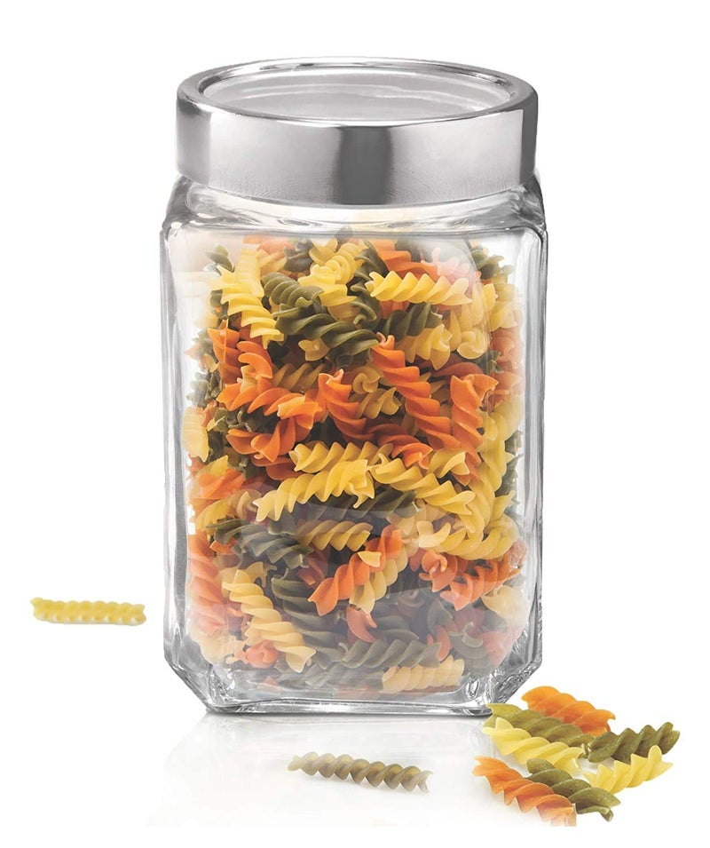 Vency Cube Jar 310ml , Transparent Storage Container Glass Jar, Kitchen Glass Bottle for Spices (Set Of 6) - Image 2