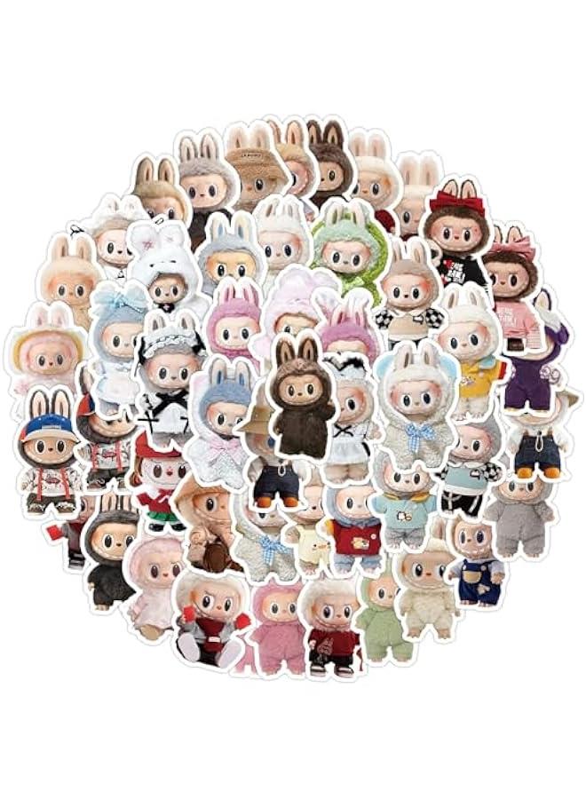 Arabest 50pcs Labubu Cartoon Stickers for Teen Water Bottle, Cool Terror Labubu Waterproof Vinyl Decal for Kids Adult Girl Laptop Skateboard Phone Guitar Travel Case Bike  - Image 1