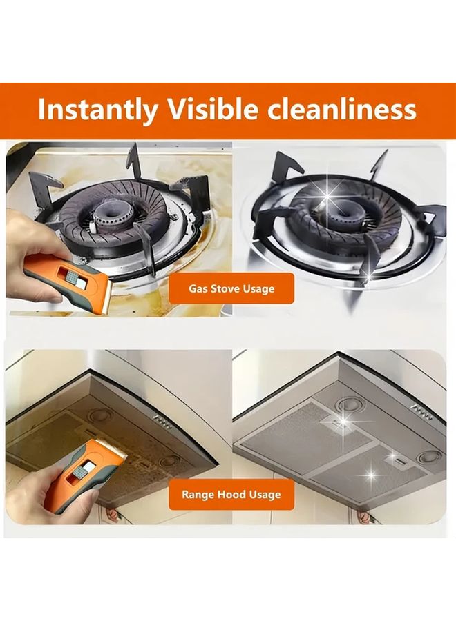 Gray Orange 10 Blade Adhesive Paint Removal Scraper Tool Ergonomic Handle Multi Surface - Image 4