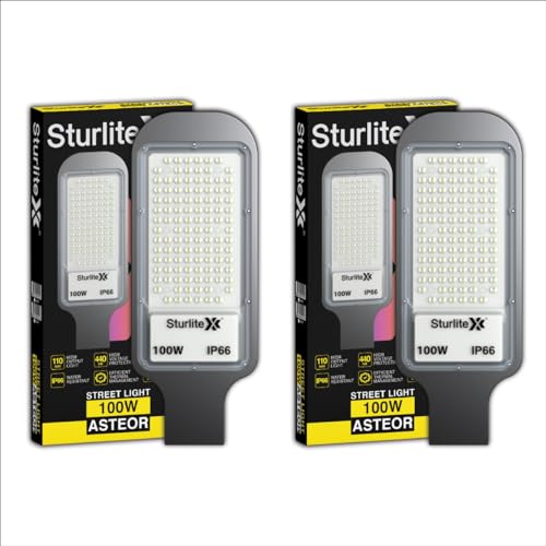 Sturlite Asteor 100W LED Street Light| Cool White 6500K Color Temperature LED Street Lamp| IP66 Waterproof Surge Protection Focus Light for Garage, Parking, Garden & Playground - (Pack of 2) - Image 1
