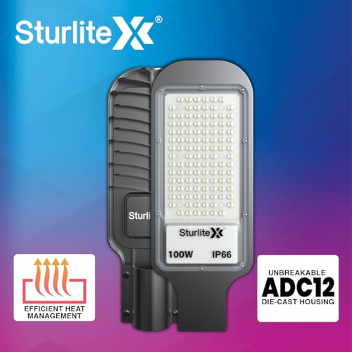 Sturlite Asteor 100W LED Street Light| Cool White 6500K Color Temperature LED Street Lamp| IP66 Waterproof Surge Protection Focus Light for Garage, Parking, Garden & Playground - (Pack of 2) - Image 4