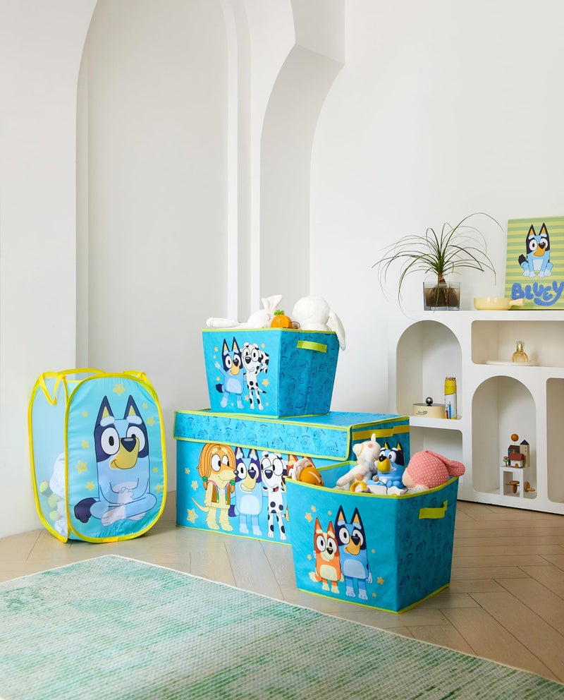 Idea Nuova Bluey 4 Piece Storage Solution Set with Pop Up Hamper Collapsible Storage Trunk and 2 Nestable Storage Bins - Image 2