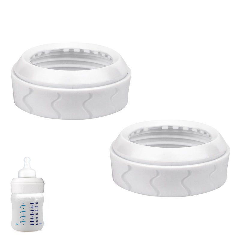 PEUTIER PEUTIER Pack of 2 Replacement Bottle Teat Rings, Compatible with Dr. Brown's Wide Plastic and Glass Bottles with 5 oz and 9 oz No Leaks or Spills, Bottle Teat Neck Rings Bottles Accessories Baby  - Image 1