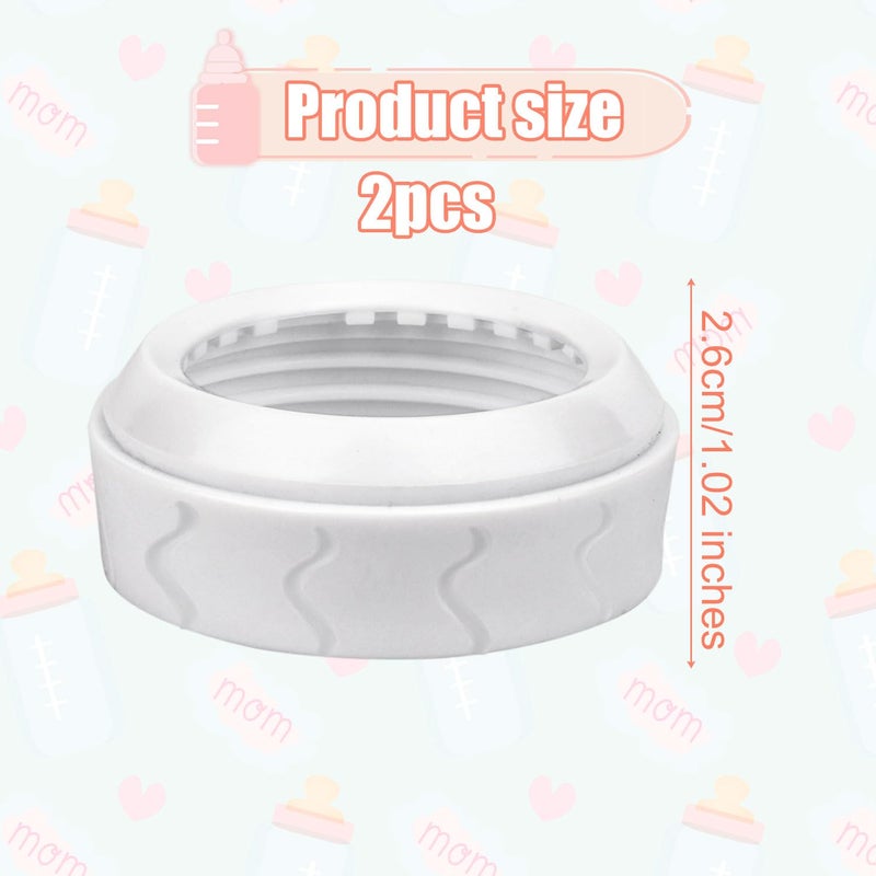 PEUTIER PEUTIER Pack of 2 Replacement Bottle Teat Rings, Compatible with Dr. Brown's Wide Plastic and Glass Bottles with 5 oz and 9 oz No Leaks or Spills, Bottle Teat Neck Rings Bottles Accessories Baby  - Image 2