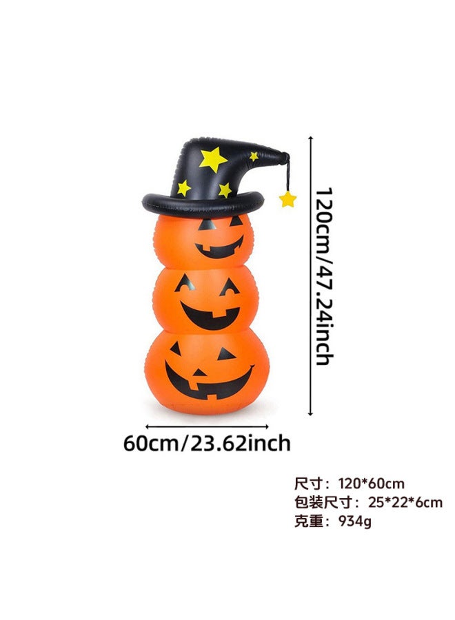 Halloween Funny Horror Atmosphere Decoration Inflatable Pvc Ghost Skull Props Led Lights Glow Bat Air Mold