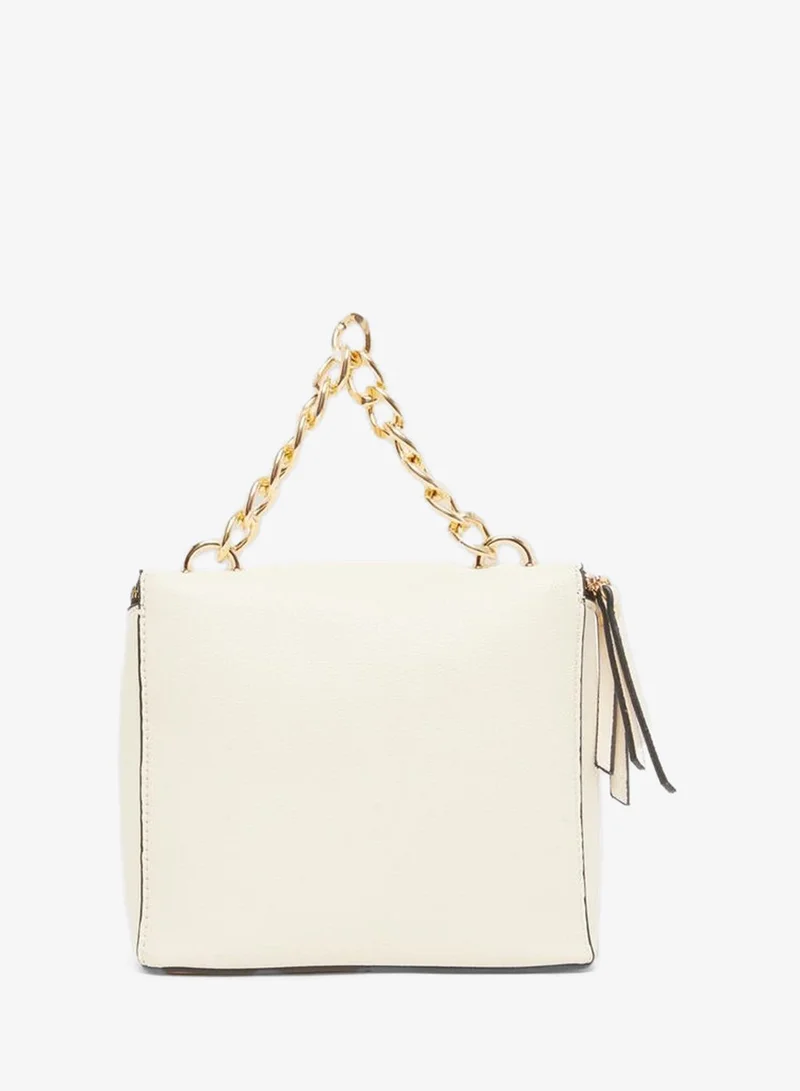 Styli Women Beige Chain Handle Handbag