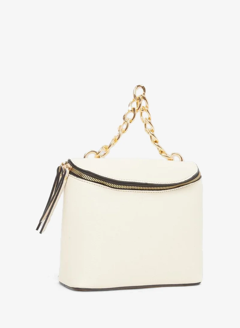 Styli Women Beige Chain Handle Handbag
