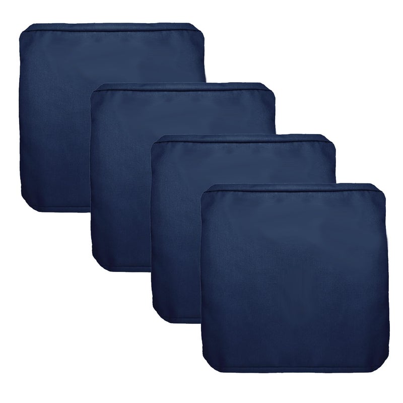 FLYMEI Patio Cushion Covers 27x25x5 Waterproof Outdoor Cushion Cover Replacement 4Packs Outdoor Seat Cushion Slipcover for Rattan Chair Sofa  Blue - Image 4