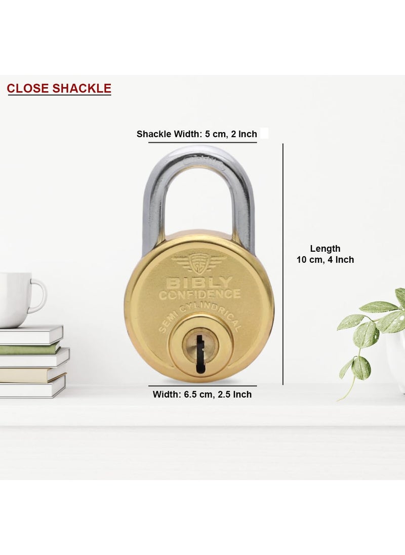 AUTHENTIC AK BEBLY Industries Confidence Brass 68 MM Padlock with 4 Keys  - Image 3