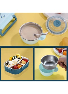 LITTLE SURPRISE BOX Blue Submarine Theme Compartment Steel Tiffin Lunch Box for Boys and Girls  - Image 5