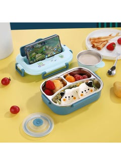 LITTLE SURPRISE BOX Blue Submarine Theme Compartment Steel Tiffin Lunch Box for Boys and Girls  - Image 3