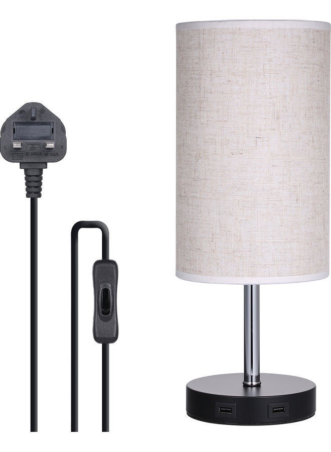 NIBEMINENT Dimmable Bedside Table Lamp Beige/Black - Image 1