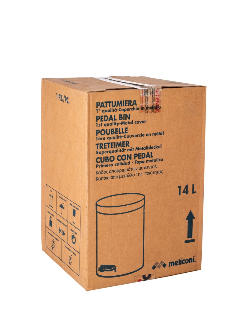 Meliconi Set of 2 Italian Steel Trash Cans Large 14 Liters + Small 6 Liters  - Image 5