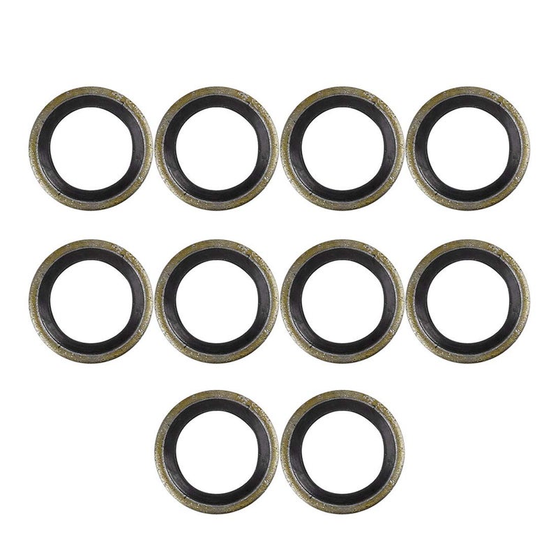 X AUTOHAUX 10pcs M10 Bronze Tone Car Engine Oil Drain Crush Flat Bonded Washer Gaskets - Image 5