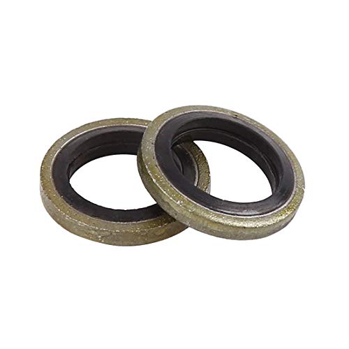 X AUTOHAUX 10pcs M10 Bronze Tone Car Engine Oil Drain Crush Flat Bonded Washer Gaskets - Image 3