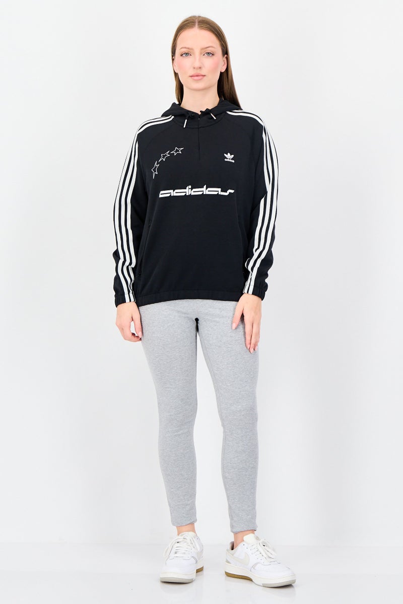 adidas Originals هودي خارجي طويل الأكمام للنساء، رياضي، أسود - Image 4