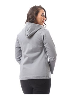 Andora Polyester Tall Solid Buttoned Coat_Grey  - Image 4