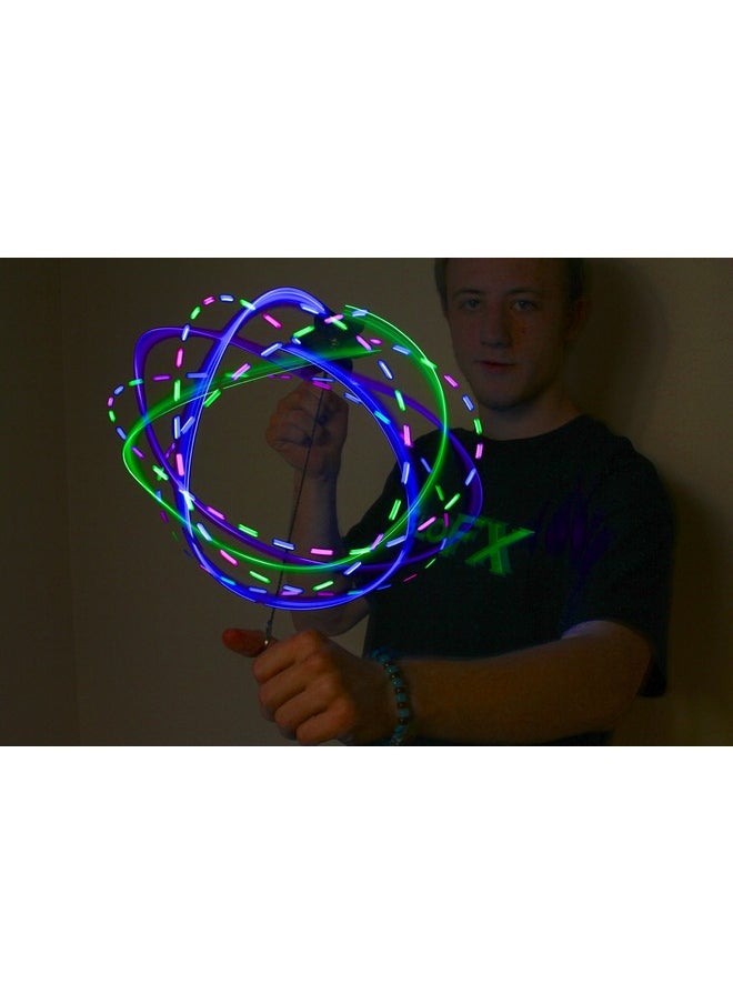 GloFX - 6 Led Spinning Orbit: Pure Bliss Multicolor Pattern Flow Rave Toy - Image 1