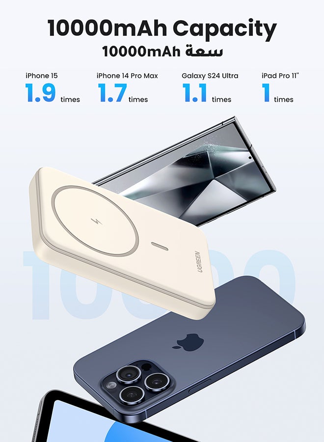 Ugreen 10000mAh Wireless Power Bank Magnetic MagSafe Wireless Portable Charger Fast Charging Charger PD 20W Wired Charging iPhone MagSafe Charger Battery Pack For iPhone 16 Series Apple Watch S10 Airpods4 - Image 4