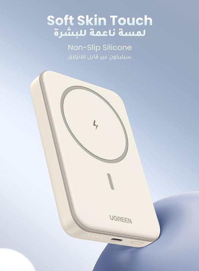 Ugreen 10000 mAh 10000mAh Wireless Power Bank Magnetic MagSafe Wireless Portable Charger Fast Charging Charger PD 20W Wired Charging iPhone MagSafe Charger Battery Pack For iPhone 16 Series Apple Watch S10 Airpods4 Slim-white 7.5W - Image 3