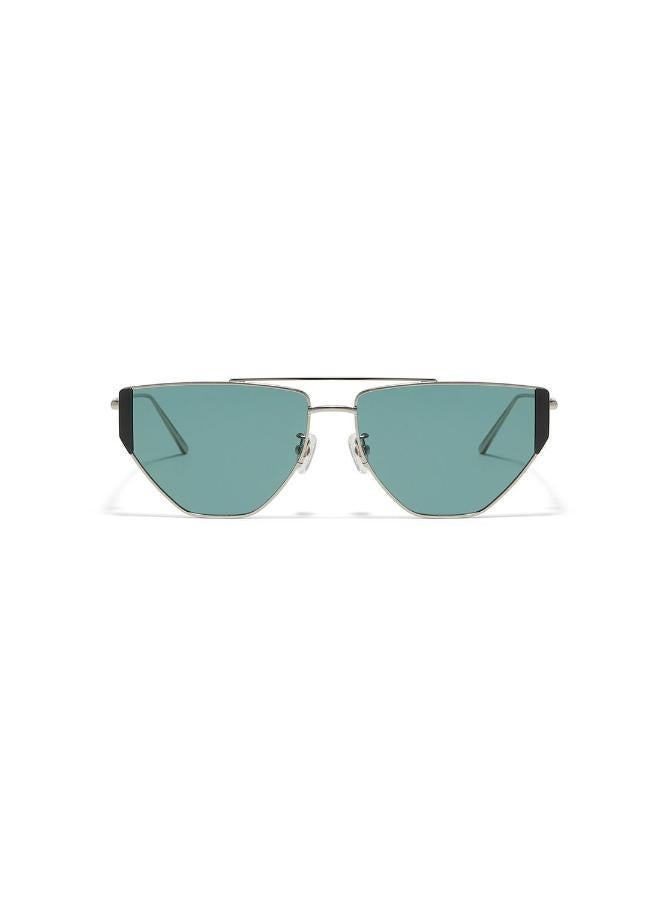 30Sundays Gardena,Unisex Sunglasses, Aviator Sunglasses, UV Protection: UV400 (Silver,Green) - Image 2