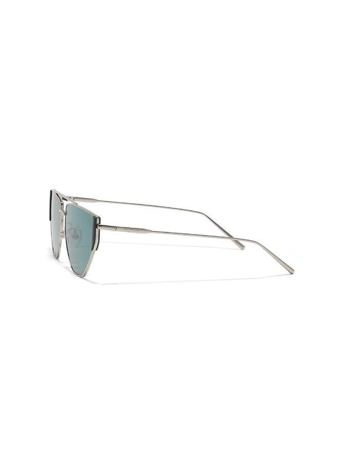 30Sundays Gardena,Unisex Sunglasses, Aviator Sunglasses, UV Protection: UV400 (Silver,Green) - Image 3