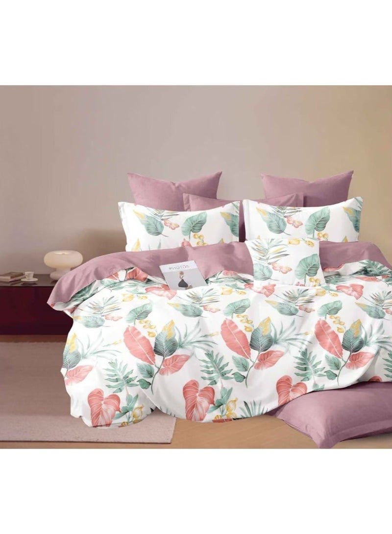 الرائد طقم سرير مقاس سوبر كينج - طقم ملاءات سرير مكون من 6 قطع مع غطاء لحاف، وملاءة سرير مزودة بجيوب عميقة، و4 أكياس وسائد - ملاءات من الألياف الدقيقة عالية الجودة لتوفير الراحة والأناقة اليومية