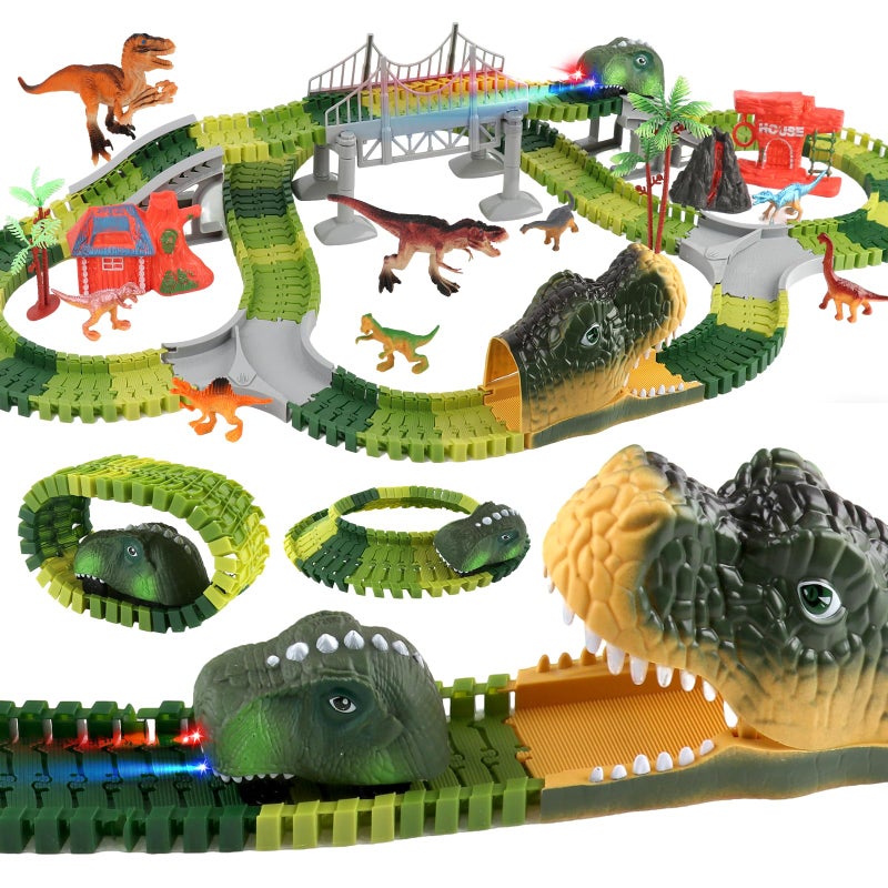 SOSUSHOE Dinosaur Toys for for Kids 35 Create a Dinosaur World Adventure Flexible Road Race Tracks Dinosaur Toys Set Birthday Valentine Gifts for Kids 3 4 5 6 7 Years Old Boys Girls A4 - Image 3