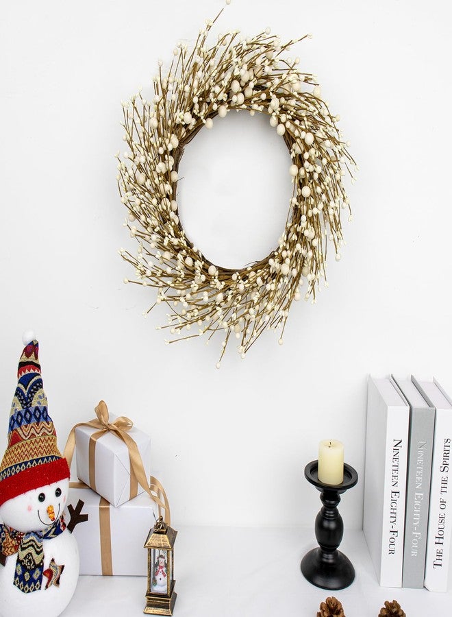 Yawwind 20 Inches Winter Wreaths for Front Door, Christmas Decoration - Image 4