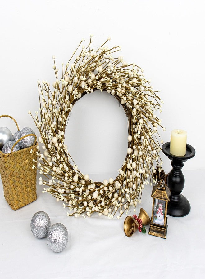 Yawwind 20 Inches Winter Wreaths for Front Door, Christmas Decoration - Image 2