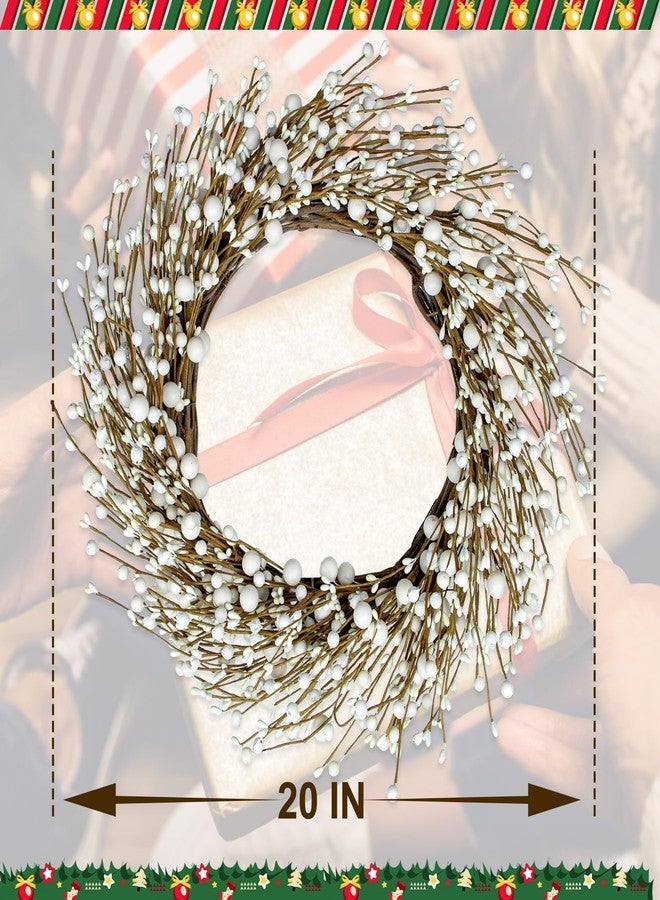 Yawwind 20 Inches Winter Wreaths for Front Door, Christmas Decoration - Image 5