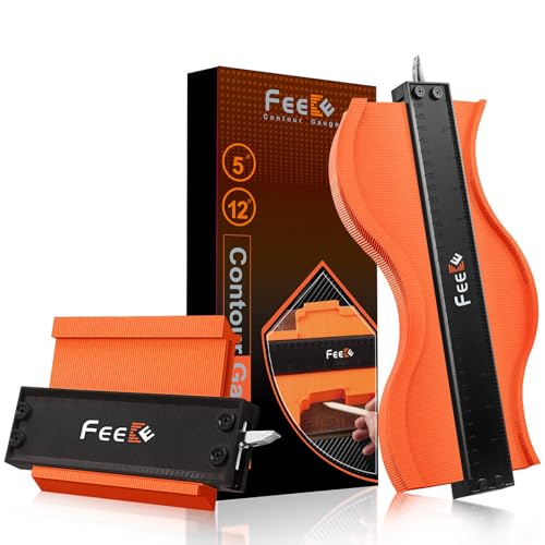 Feeke Contour Gauge (12+5 Inch) with Lock, Super Contour Duplicator Gauge Shape and Outline Tool Woodworking Tools Christmas Gifts for Men Dad Husband Him Tools for Men Construction Ruler Outline Angle Tool - Image 1