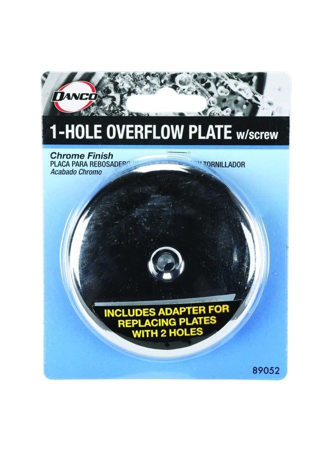 Danco - Single Tub Drain Overflow Plate One Hole Screw Included Chrome 89052 - Image 1