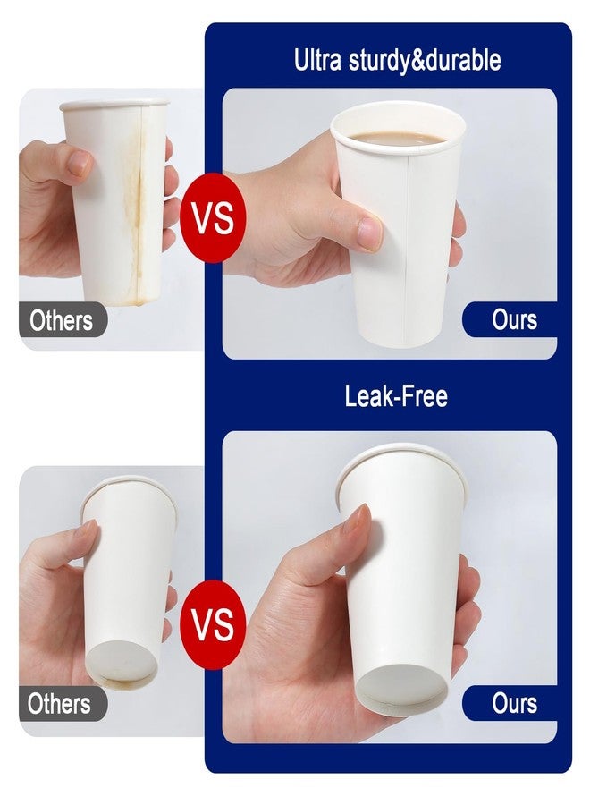 Clawsoff 300 Count - 12 oz Paper Coffee Cups, Disposable Coffee Cups 12 oz, Thickened White Paper Cups for Hot or Cold Beverage, Home, Office, Party, Business, Events - Image 3