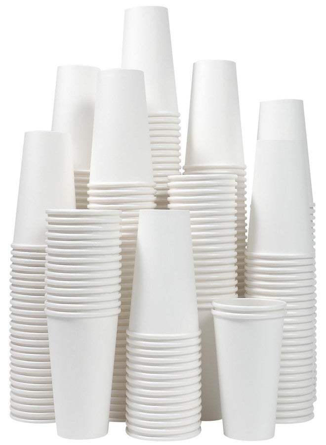 Clawsoff 300 Count - 12 oz Paper Coffee Cups, Disposable Coffee Cups 12 oz, Thickened White Paper Cups for Hot or Cold Beverage, Home, Office, Party, Business, Events - Image 1
