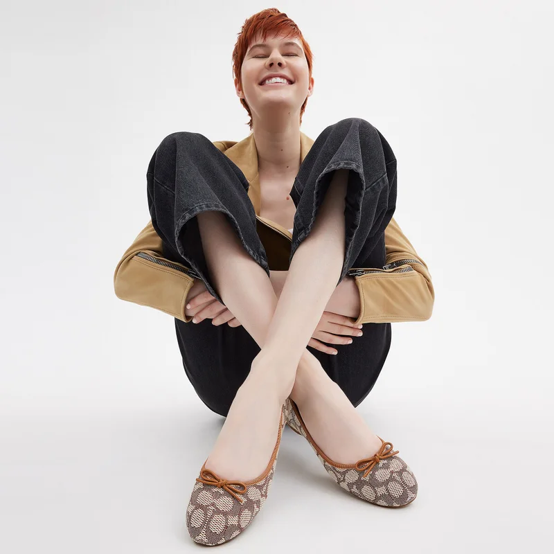 COACH Abigail Flat In Signature Textile Jacquard