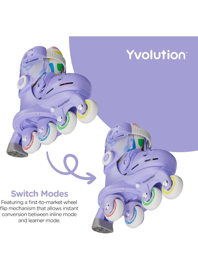 Yvolution Twista Inline Learner Skates (12-3J, Purple) - Image 2