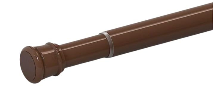 Home-Cloud HomeCloud Expandable Shower Curtain Rod, Extendable Room Divider without Drilling, Adjustable Shower Rod, Sturdy & Rust Resistant Rod (Brown Pack Of 1, Extendable- 70 to 120 Cm) - Image 1