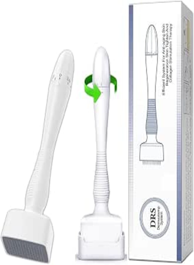 Hewan 140 Titanium Adjustable Micro Needles Facial Derma Roller Kit for Skin Repair, Face, Hair & Beard Growth