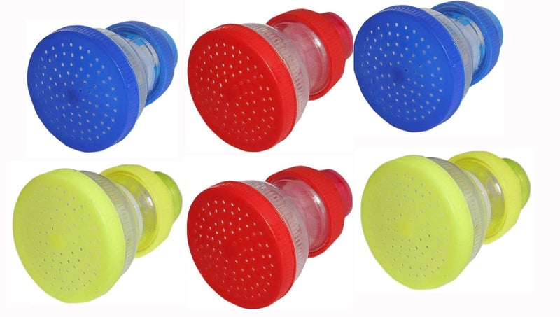 Smile n Style Essentials Smile N Style Essentials Pack of 6 Water Softner FilterTap Shower Sprinkler headDirect Ration Kitchen and Bathroom Tap Sprinkler Plastic Shower Head Red Blue Polished - Image 1