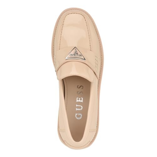 GUESS Women's Shatha Loafer, Light Natural Patent, 7 - Image 2